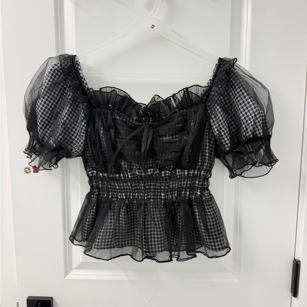Snidel lace off shoulder top, one size